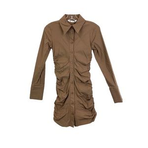 ZARA RUCHED SHIRT DRESS
